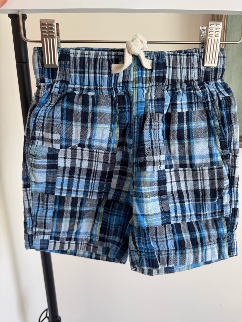 Crewcuts Blue Plaid Cotton Shorts